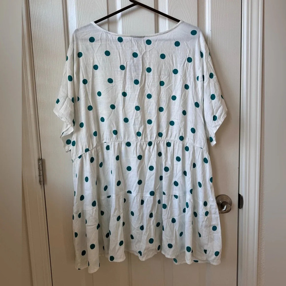 NWT Torrid Rayon Slub Tiered Buttoned-Front Top Polka Dot size 3X - Picture 7 of 11